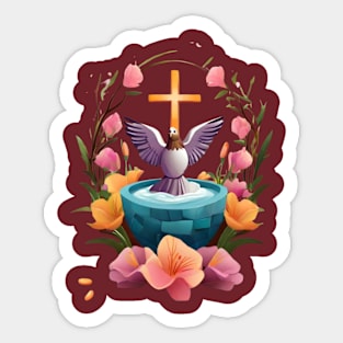 Easter Dove with a Cross / Spring Blessings Sticker